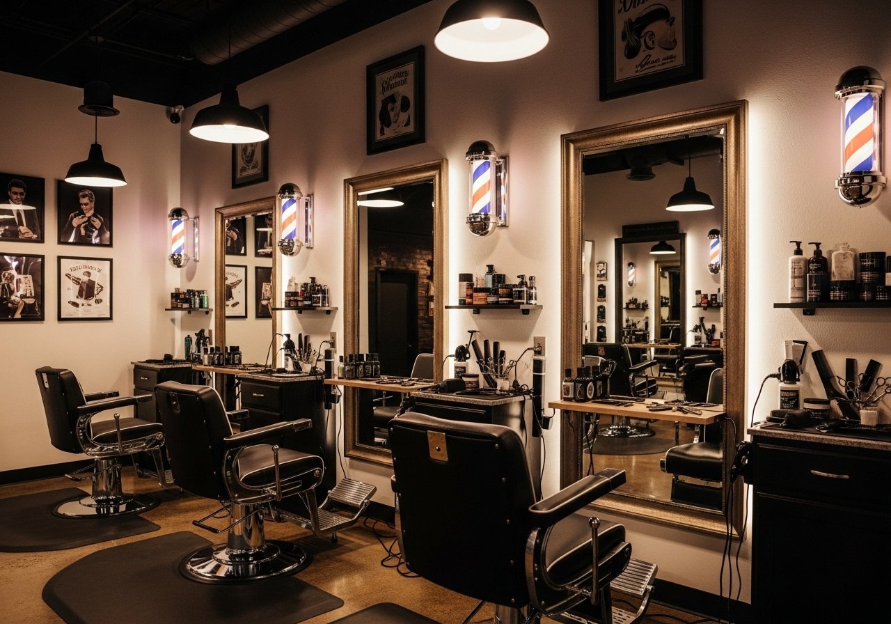Professional Barber Shop Interior