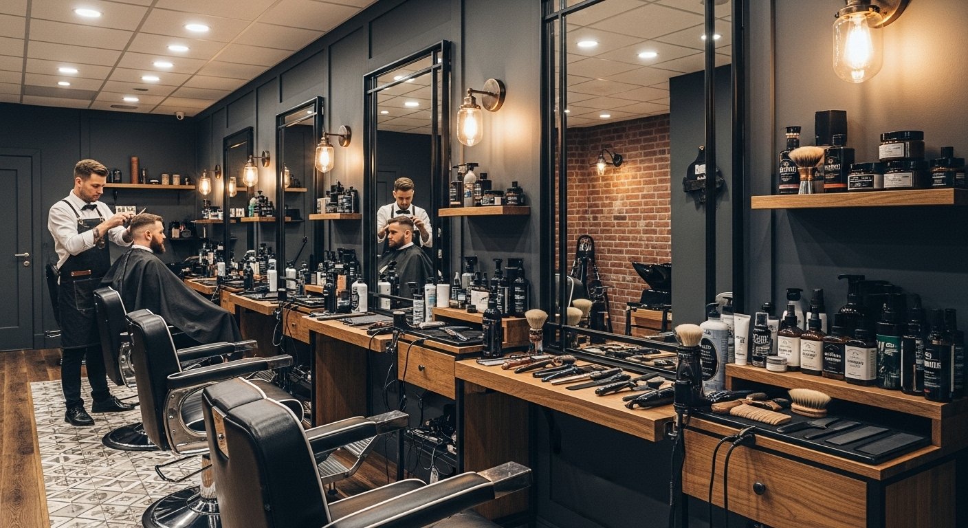 Professional Barber Shop Interior